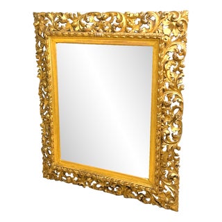 Antique Florentine Rectangular Giltwood Wall Mirror, 1820 For Sale