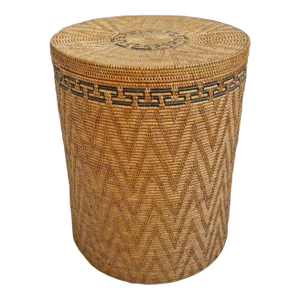 Rattan Border Basket with Lid