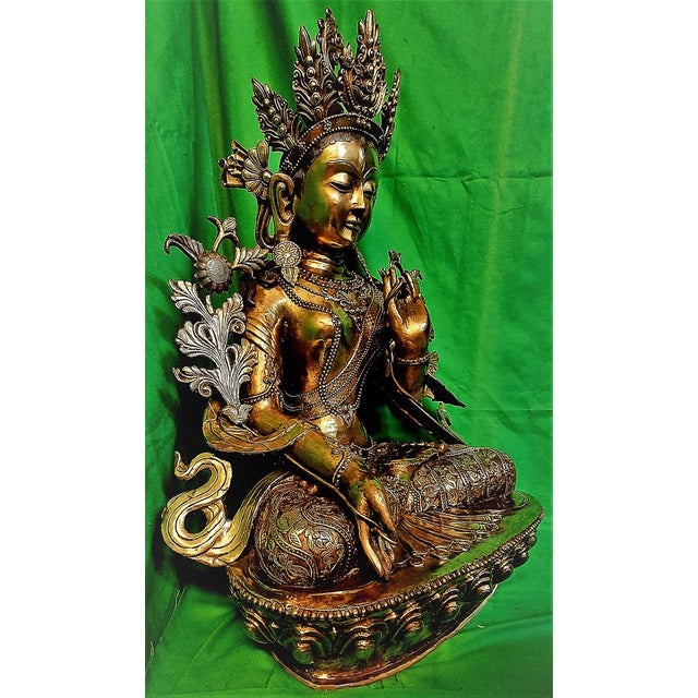 Tibetan Buddha Sculpture, 18th-Century, Bronze For Sale - Image 13 of 18