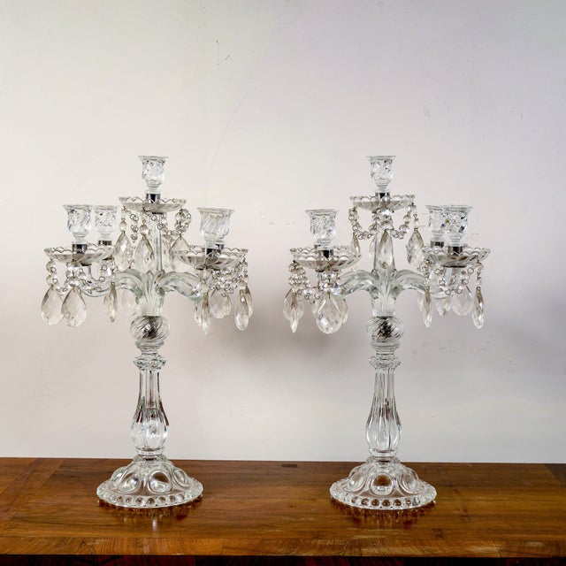 Vintage Glass Candlesticks, Set of 2 For Sale - Image 9 of 9