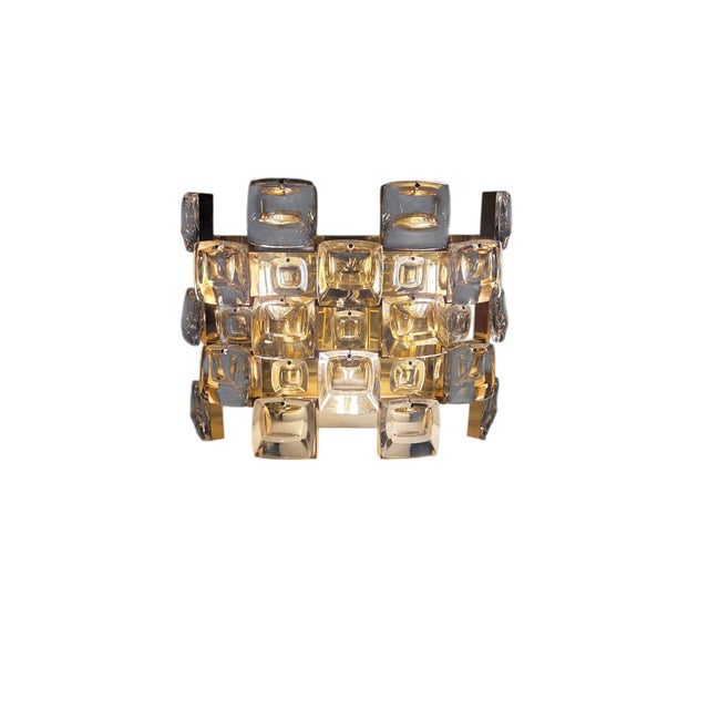 Walter Wall Lights in Crystal and Brass by Ernst Palme for Palwa, 1960s, Set of 2 For Sale - Image 4 of 15