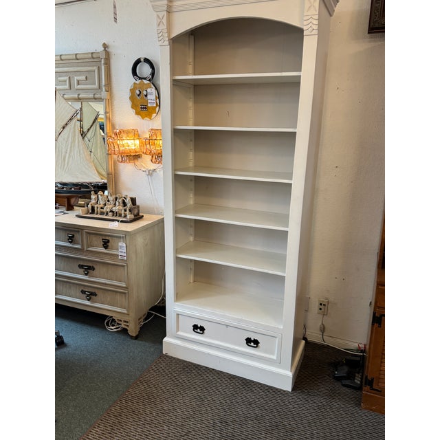 Contemporary Bookshelf With Drawer, White For Sale - Image 11 of 12