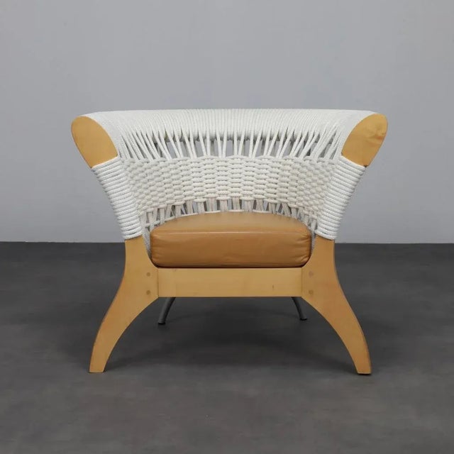 Italian Lounge Chair in Rope and Leather by Driade, 1996 For Sale - Image 12 of 12