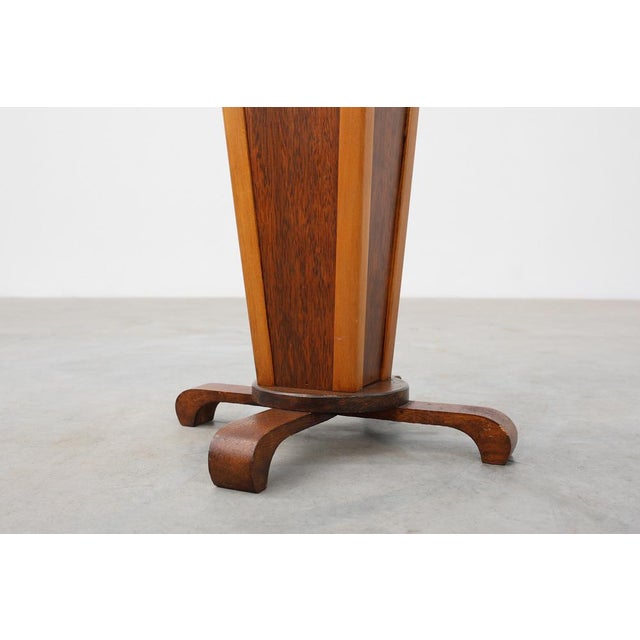 Art Deco Round Wooden Side Table, France, 1920s For Sale - Image 6 of 11