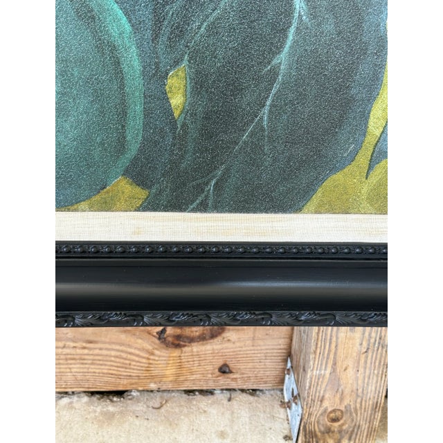 Monumental Reproduction Print Realism Cockatoo Black Wood Framed Oil Painting Manner of Jessie Arms Botke For Sale - Image 4 of 11