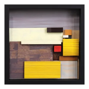 Amber Light on Ocean Park - Framed Textural Abstract Landscape Painting Original Artwork by Paul Kirley