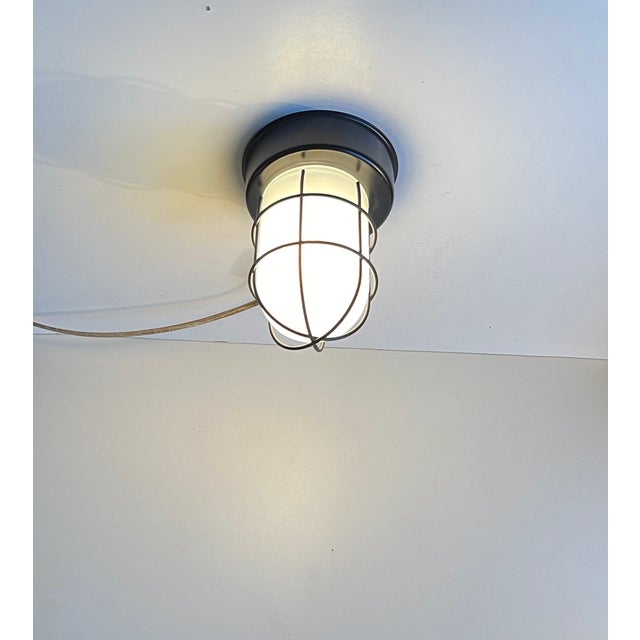 Industrial Vintage Industrial Cage Flush Mount or Wall Light by Abo Randers, 1980s For Sale - Image 3 of 7
