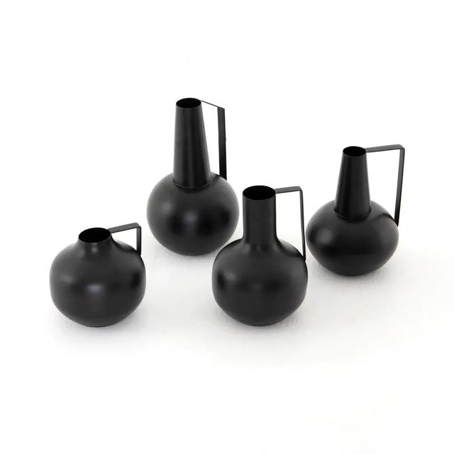 Four Hands Aleta Vases, Iron Black - Set of 4 For Sale - Image 4 of 8