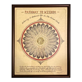 Late 20th Century "Pathway to Wisdom" Native American Poster by Nakoma Volkman, Framed For Sale
