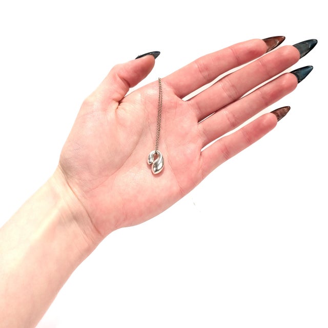 Mid-Century Modern Vintage Elsa Peretti for Tiffany & Co. Sterling Silver Double Tear Drop Pendant For Sale - Image 3 of 13