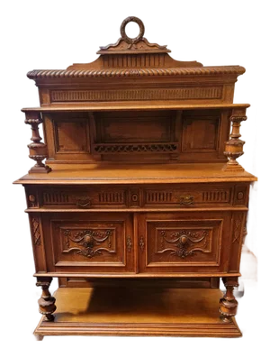 Antique 1880s French Henri II Style Buffet Server Oak