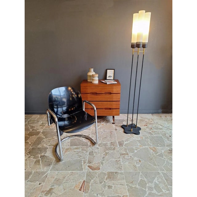 Black Vintage Italian Three-Light Floor Lamp from Stilux Milano, 1950s For Sale - Image 8 of 9