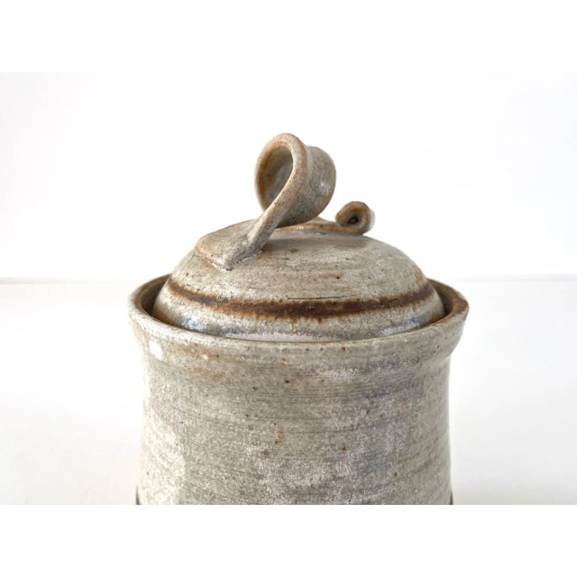 1980s Studio Pottery Stoneware Lidded Jar - Signed For Sale - Image 5 of 12
