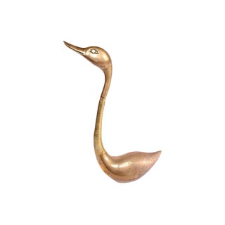 Large Brass Swan Figurine For Sale