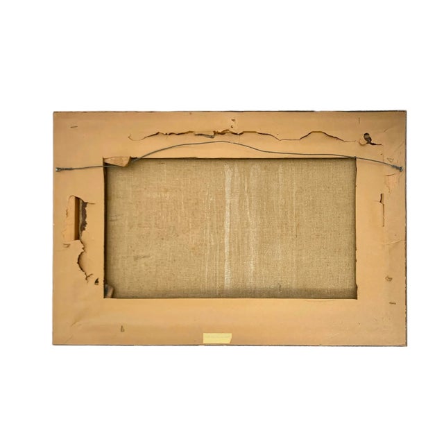 Yellow Antique Oil Painting of Frederiksborg Castle in the Winter For Sale - Image 8 of 8