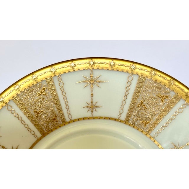 Royal Limoges Breakfast cup and saucer in the "Recamier - Grande Armee" pattern, with decorative gold-encrusted bands,...