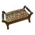 1980s Vintage Oak Footstool Scalamandre Leopardo For Sale