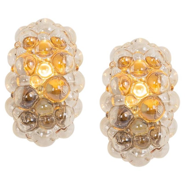 Amber Bubble Glass Sconce by Helena Tynell for Limburg, Germany, 1960s For Sale - Image 16 of 16