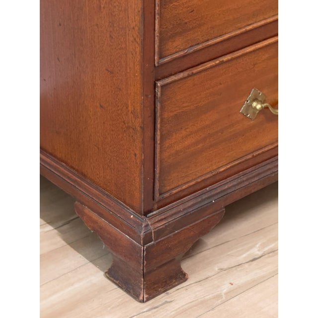 Early George III Mahogany Bureau Bookcase With Carved Swan Neck Pediment For Sale - Image 14 of 17