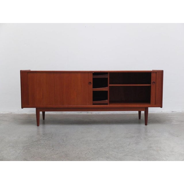 Danish Teak Sideboard with Tambour Doors by Arne Vodder, 1960s For Sale - Image 5 of 18