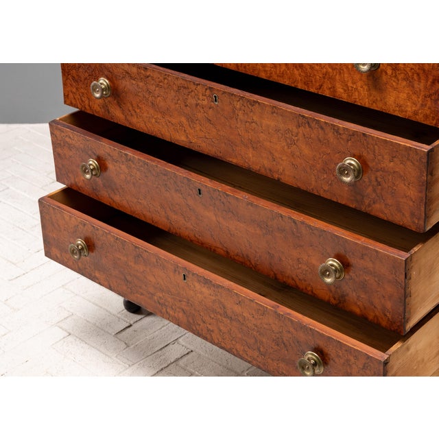 Wood Antique Sheraton Birdseye Maple Chest For Sale - Image 7 of 15