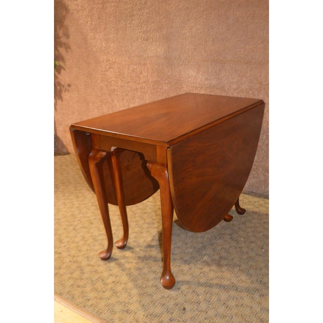 Vintage Drexel Solid Cherry Queen Anne Gate Leg Drop Leaf Table Chairish