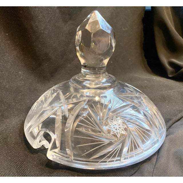 Mid 20th Century Mid 20th Century Crystal Hand Cut German Covered Punch Bowl With 10 Crystal Cups Excellent Condition For Sale - Image 5 of 12