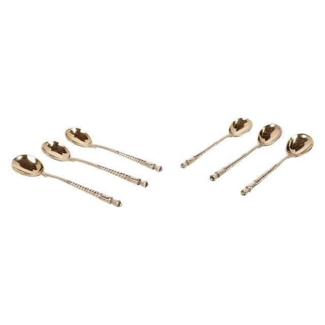 Antique Russian Imperial Silver Spoons by Fedor Rückert Faberge Moscow 1889 - Set of 6 For Sale - Image 14 of 15