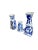 Vintage Silvestri Blue and White Ceramic Candlestick Holders- Set of 3 For Sale - Image 4 of 11