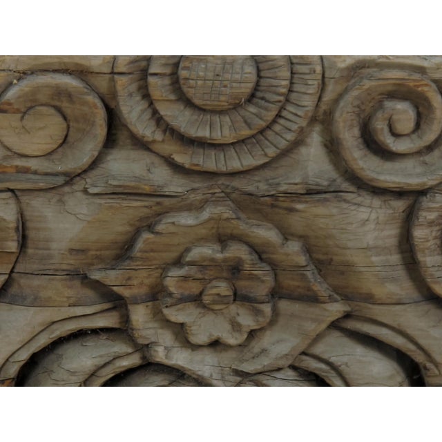 Coffee Antique Chinese Hand Carved Wood Architectural Ornament For Sale - Image 8 of 13