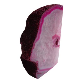 1970s Hot Pink Geode Bookend or Art Objet, Brazil For Sale