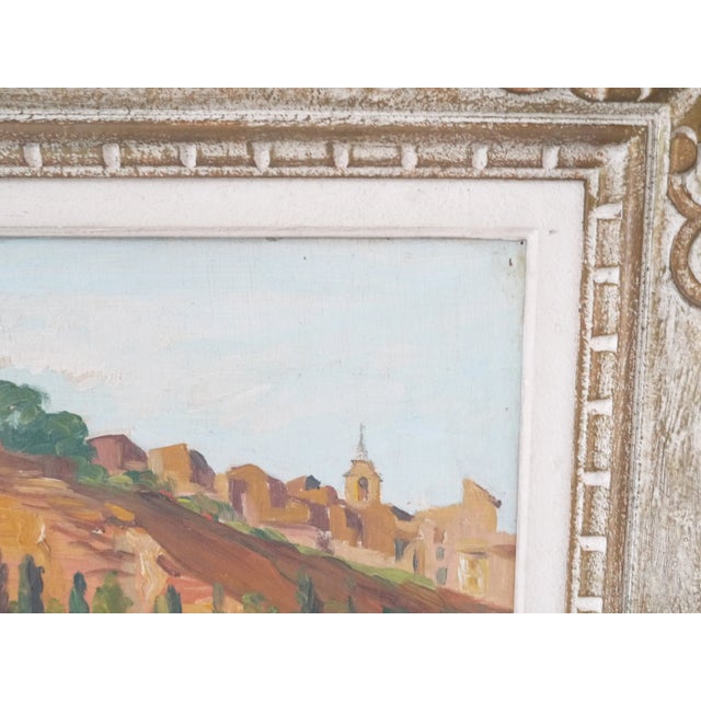 Wood French Vintage Mountain Landscape Oil Painting Signed For Sale - Image 7 of 10