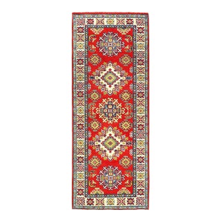 Pasargad DC Red Color Fine Hand Knotted Kazak Runner Rug For Sale
