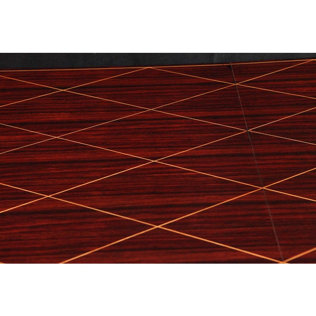 Art Deco Rosewood and Gilded Albert Fournier Dining Table With Brass Accents For Sale - Image 4 of 8