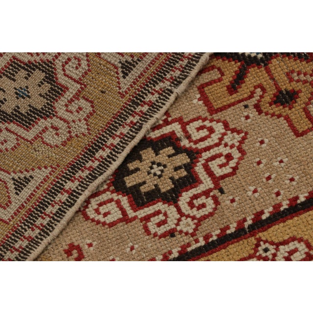 Textile Antique Kuba Geometric Beige and Golden-Yellow Wool Runner For Sale - Image 7 of 7