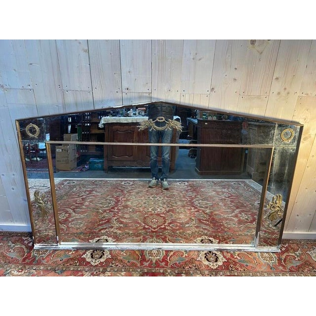 Traditional Venetian Bronze Brasserie Mirror For Sale - Image 3 of 5