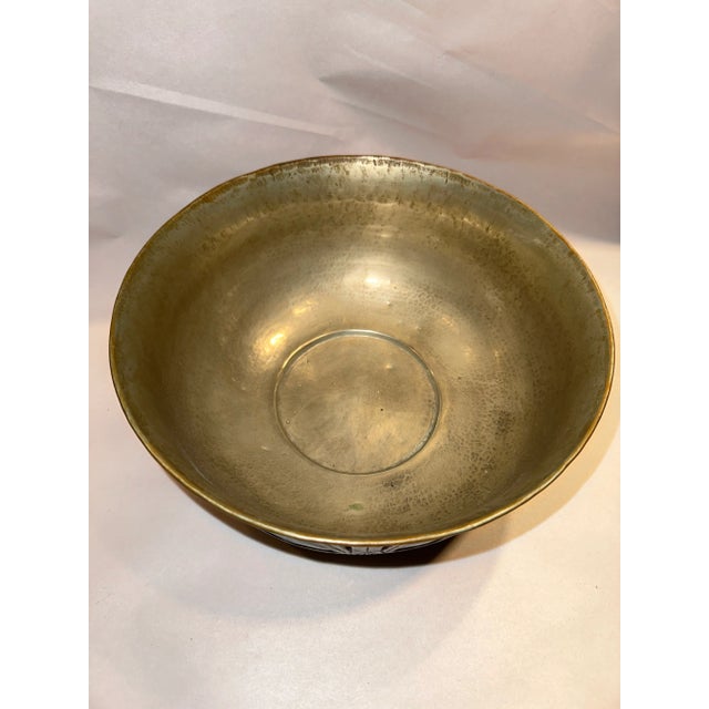 Mid 20th Century Mid Century Hand Hammered Indo Persian Bowl With Female Figure For Sale - Image 5 of 9