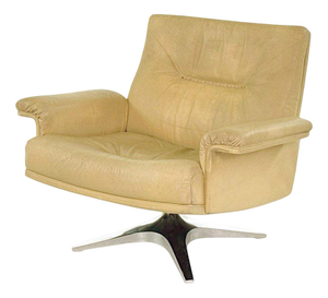 Vintage Swiss DS-35 Armchair in Cream Aniline Leather from de Sede, 1970s