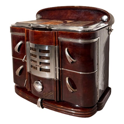 Art Deco Enamel and Chrome 4839 Stove Cooker from Fobrux For Sale