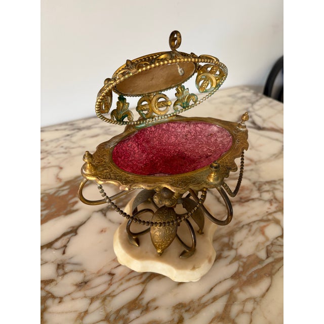 Mid 19th Century Mid 19th Century Grand Tour Souvenir Lidded Dish on Ormolu Pedestal For Sale - Image 5 of 11