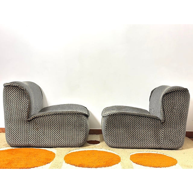 Blue Calida Lounge Chairs by Architect Giudici for Coim, 1970s, Set of 2 For Sale - Image 8 of 17