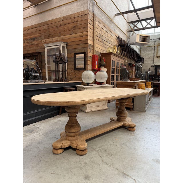 Oval Table in Solid Oak, 1960s For Sale - Image 11 of 11