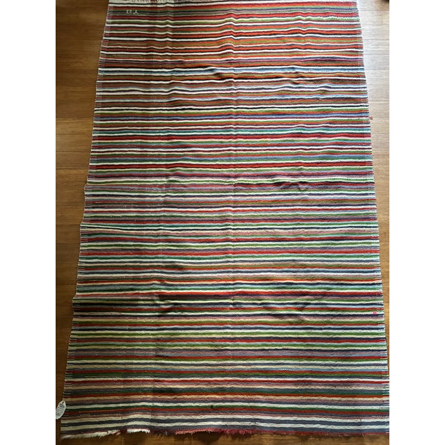 Vintage Striped Kilim | Modern Anatolian Flatweave| 6'x10' For Sale In Houston - Image 6 of 8