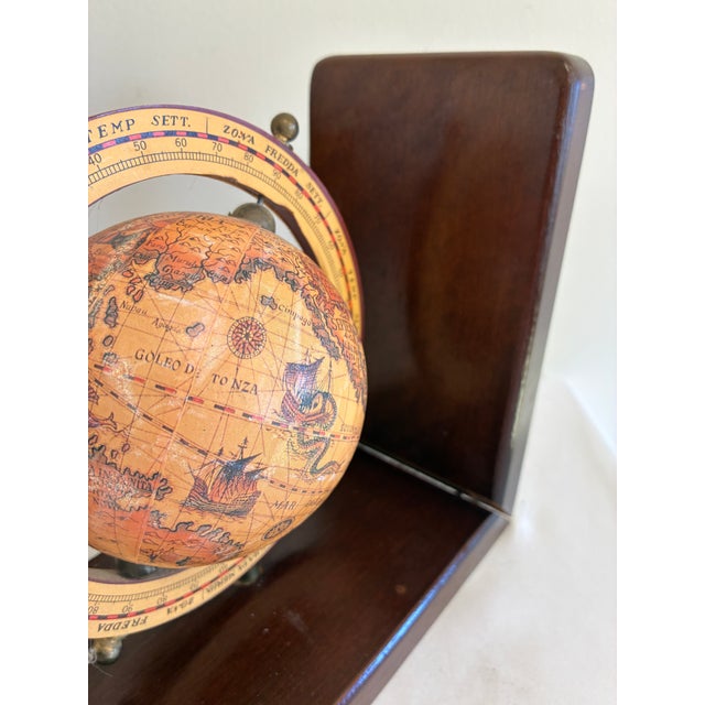 Vintage Old World Globe Wood Bookends, a Pair For Sale - Image 11 of 11