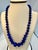 Blue Vintage Lapis Lazuli Single Strand Necklace with Diamond & 18 Karat Yellow Gold For Sale - Image 8 of 18