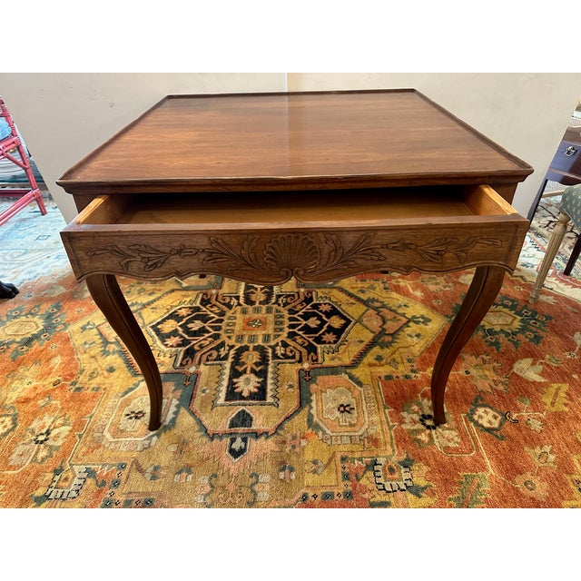 Italian Vintage Fruitwood Game Table With Beautiful Carving For Sale In Philadelphia - Image 6 of 12