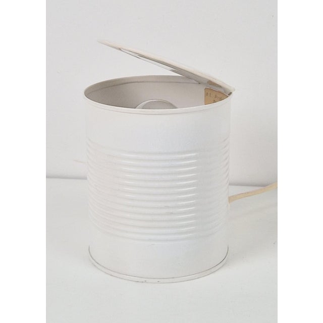 Pop Art White Metal Can Table Lamp by Vrieland, 1970s For Sale - Image 10 of 10
