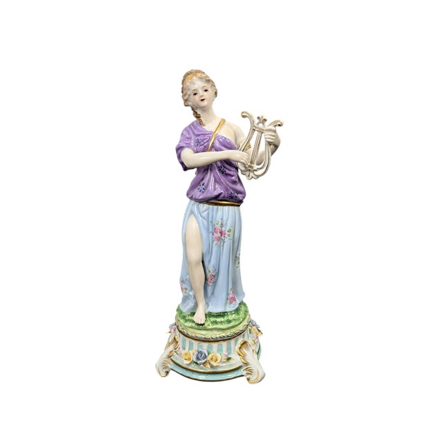 Porcelain Muse Statuette with Lyre, 1960s, Porcelain For Sale - Image 9 of 9