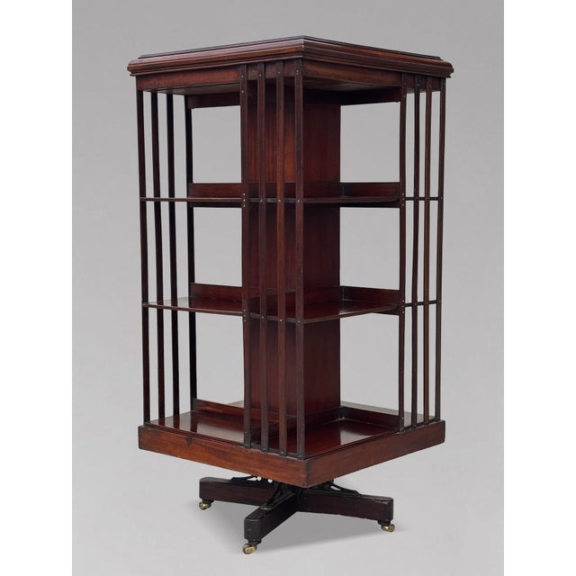 Superb Quality 19th-Century Mahogany Three-Tier Revolving Bookcase An attractive 19th-century mahogany revolving bookcase...