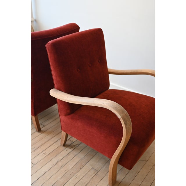 Art Deco Upholstered Czech Art Deco Armchairs, a Pair For Sale - Image 3 of 9